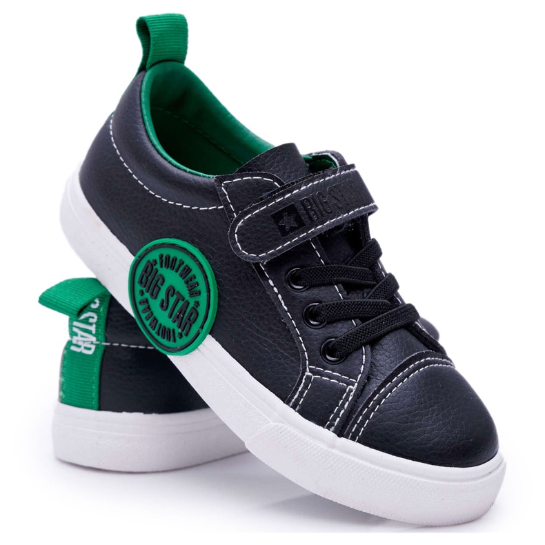 Zapatos Infantiles Zapatillas Big Star Con Velcro Negro FF374087
