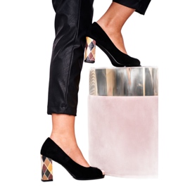 Zapatos de salón para mujer Sergio Leone Suede Black PB135 Be Mine! negro