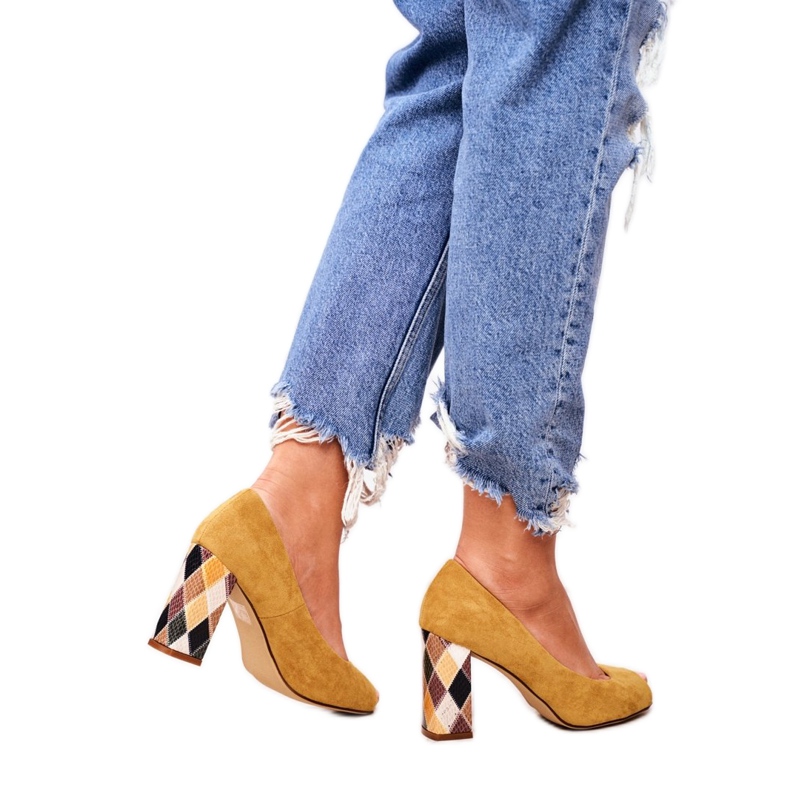 Zapatos de salón para mujer Sergio Leone Suede Yellow PB135 Be Mine! amarillo