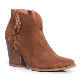 Botas Mujer Piel en Tacón Laura Messi Camel 2133 marrón