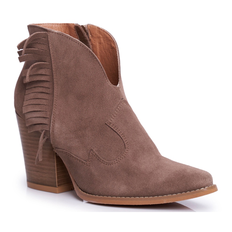 Botas Mujer Piel en Tacón Laura Messi Khaki 2133 marrón