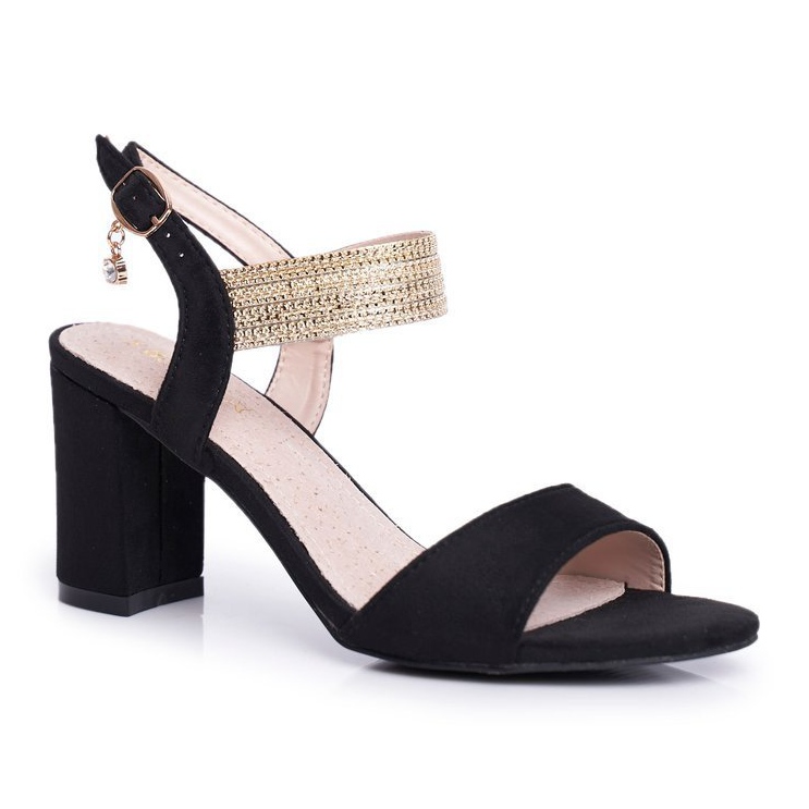 S.Barski Sandalias De Mujer Con Tacón Ante Negro Enjoy S.Barski Sandalias De Mujer Con Tacón Ante Negro Enjoy