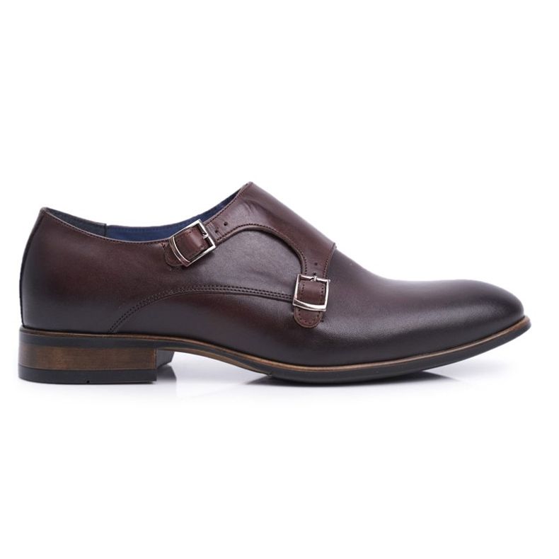 Brogues de cuero para hombre Monk Nikopol Brown 1720 marrón