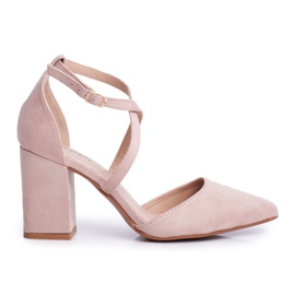PS1 Zapatos de salón con tacón para mujer en color beige Spitz Traffic
