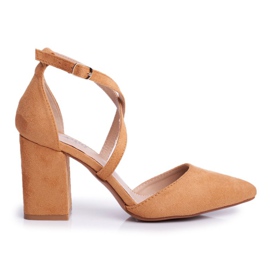 PS1 Zapatos de tacón para mujer en Spitz Camel Traffic marrón