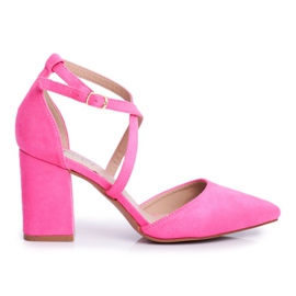 PS1 Zapatos de tacón para mujer en rosa neón tráfico Spitz