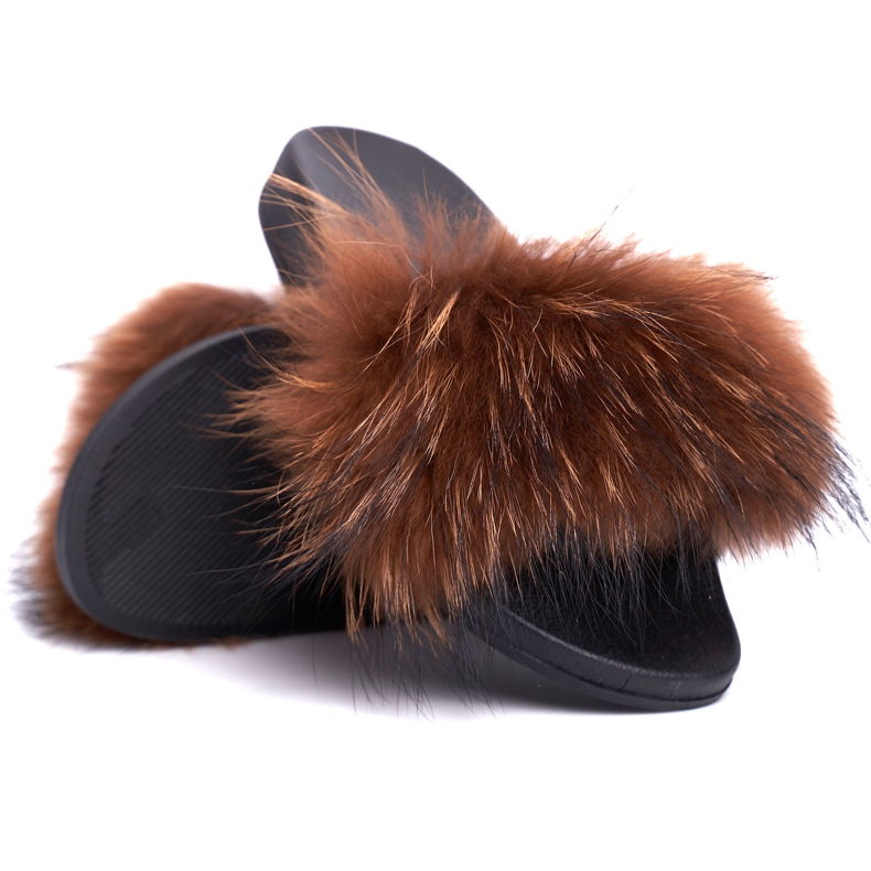 Pantuflas de Mujer con Piel Natural Marrón Naturis