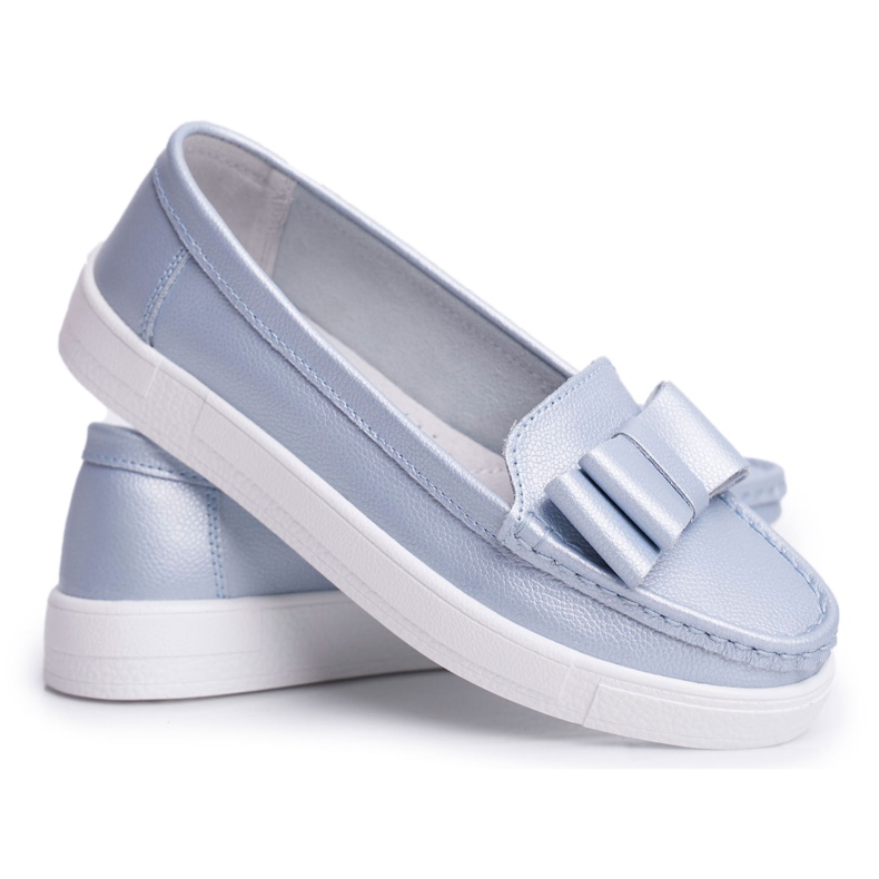 S.Barski Mocasines de Mujer en Piel Azul Lovren