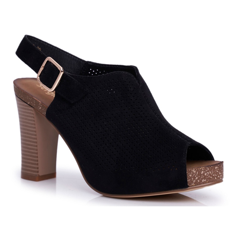 Sandalias de Mujer en Tacón Alto Sergio Leone SK855 Negro Senillo