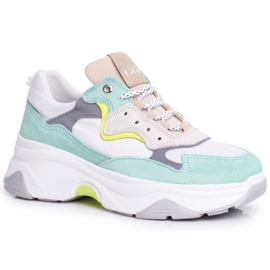 Zapatos Deportivos Mujer en Piel GOE Mint White FF2N3011 blanco verde Zapatos Deportivos Mujer en Piel GOE Mint White FF2N3011 blanco verde