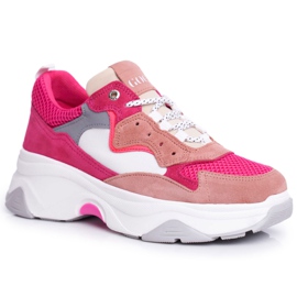 Zapatos Deportivos Mujer Piel GOE Rosa FF2N3010 blanco rosado