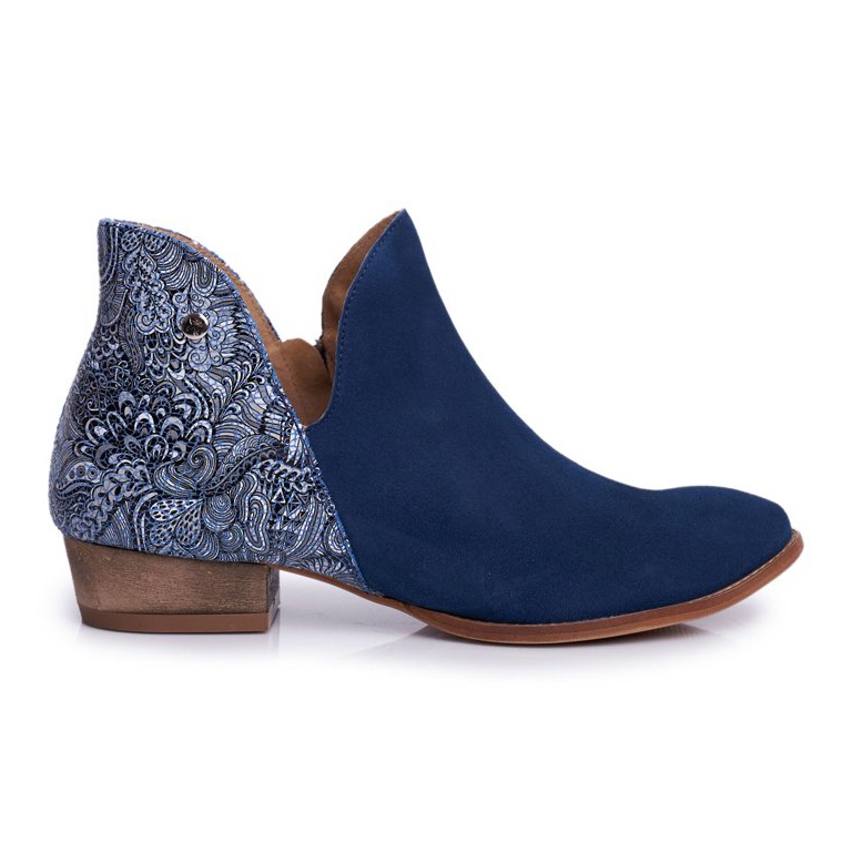 Botas Planas Mujer Maciejka Spring Leather Azul Marino 04091-47