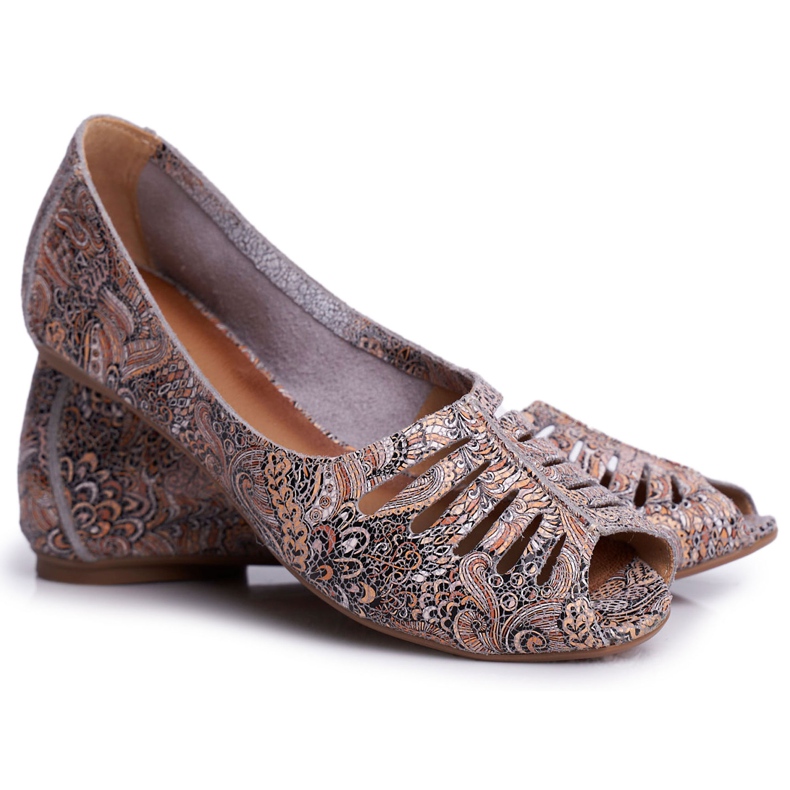 Bailarinas Mujer Maciejka Cuero Marrón con estampados 03497-21 multicolor Bailarinas Mujer Maciejka Cuero Marrón con estampados 03497-21 multicolor