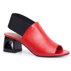 Sandalias De Mujer Con Tacón Alto Laura Messi Cuero Rojo Grehno 1919 Sandalias De Mujer Con Tacón Alto Laura Messi Cuero Rojo Grehno 1919