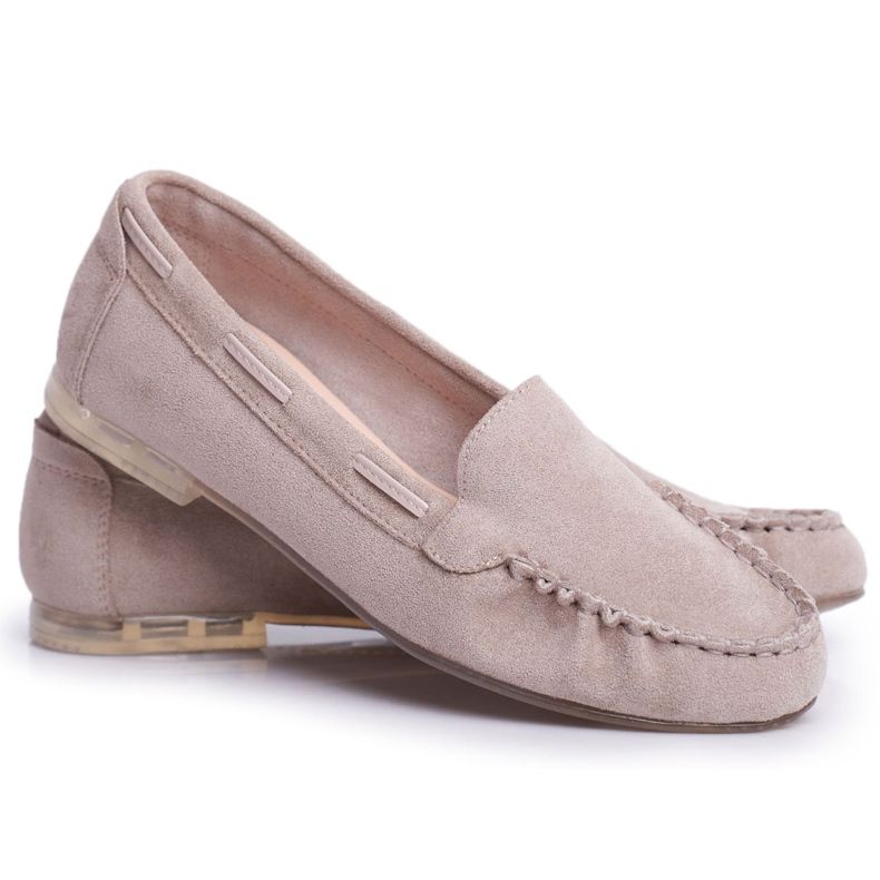 Mocasines Mujer Sergio Leone Suede Beige MK722