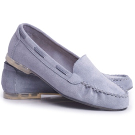 Mocasines Mujer Sergio Leone Suede Blue MK722 azul