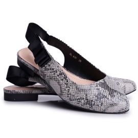 Bailarinas Mujer Sergio Leone Grey Snake BL615 Lilon negro gris