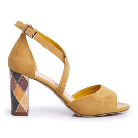 Sandalias de Mujer en Tacón Alto Sergio Leone Amarillo SK865 Sandalias de Mujer en Tacón Alto Sergio Leone Amarillo SK865