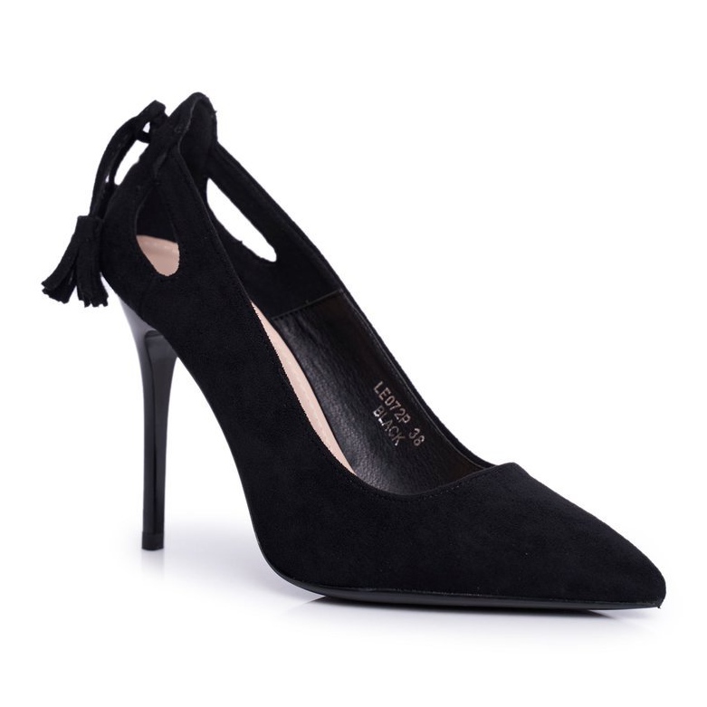 PS1 De Mujer Stilettos Ante Con Spitz Negro Leven
