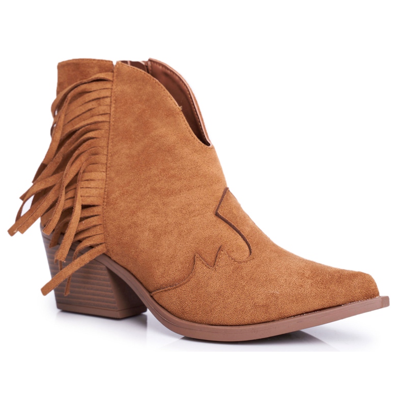 SEA Botas de Mujer en Tacón con Flecos Vaquero Camel Sibi marrón SEA Botas de Mujer en Tacón con Flecos Vaquero Camel Sibi marrón