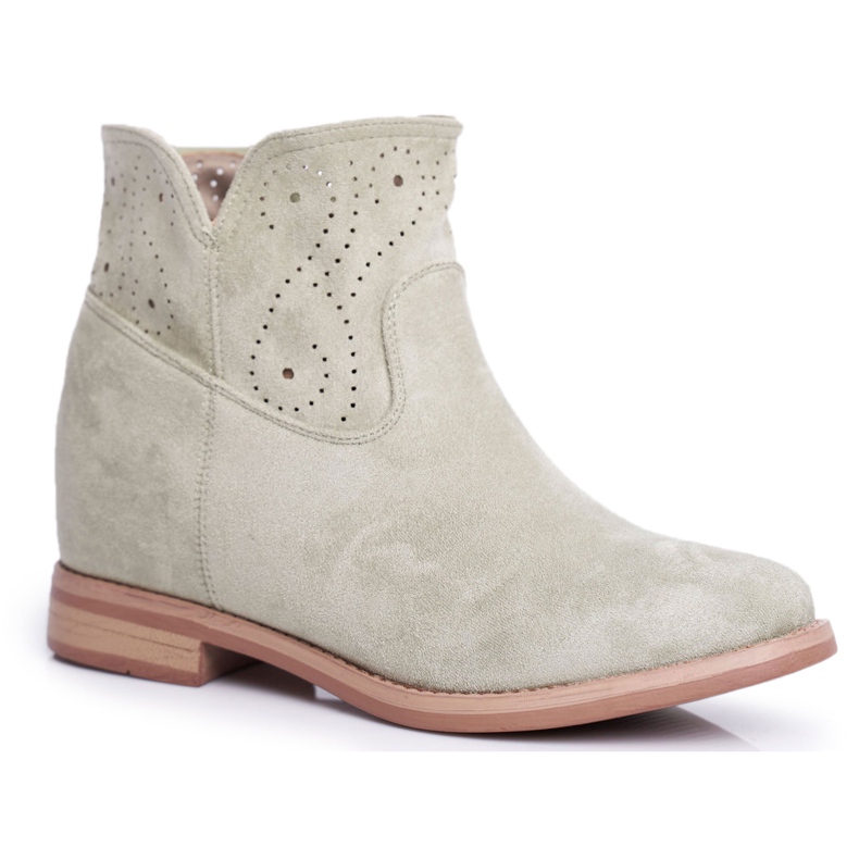 SEA De mujer Botas Tacón Plano Ante Calado Verde Raffe SEA De mujer Botas Tacón Plano Ante Calado Verde Raffe