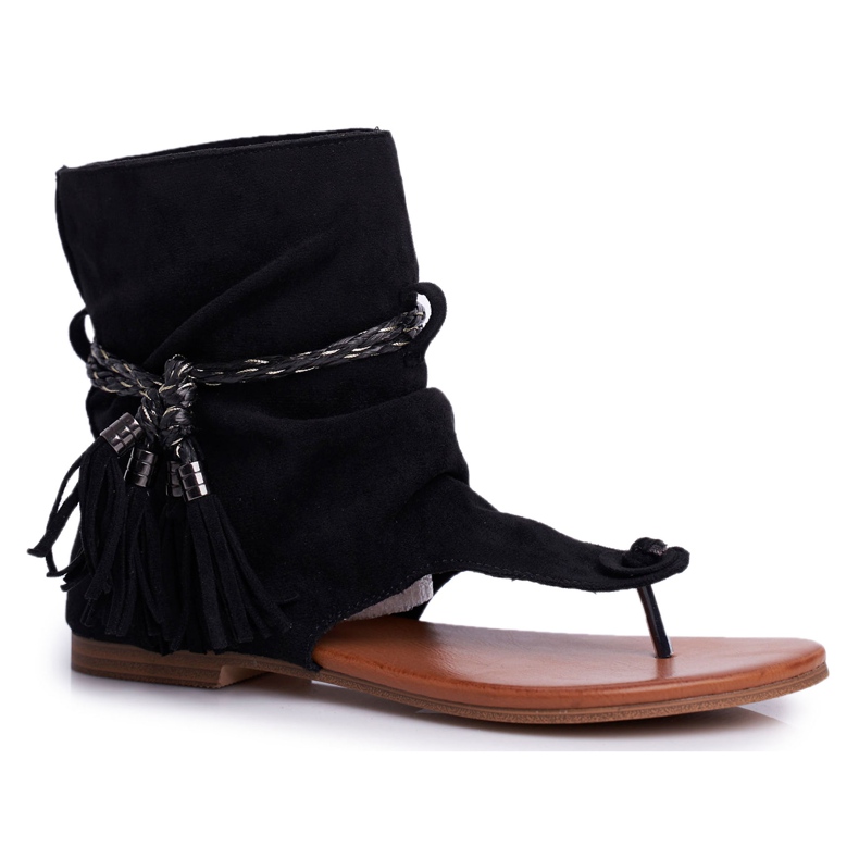 SEA Sandalias de Mujer Chanclas con Caña Negro SL1011 Madrit