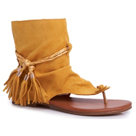 PS1 Sandalias de Mujer Chanclas con Caña Amarillo SL1011 Madrit