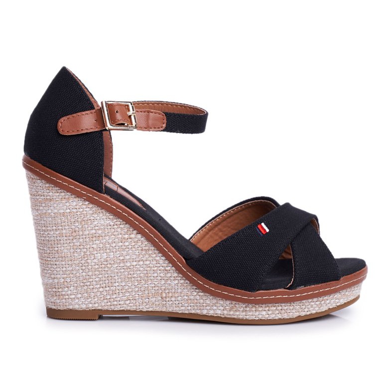 SEA Sandalias Mujer Con Cuña Negro LaMane