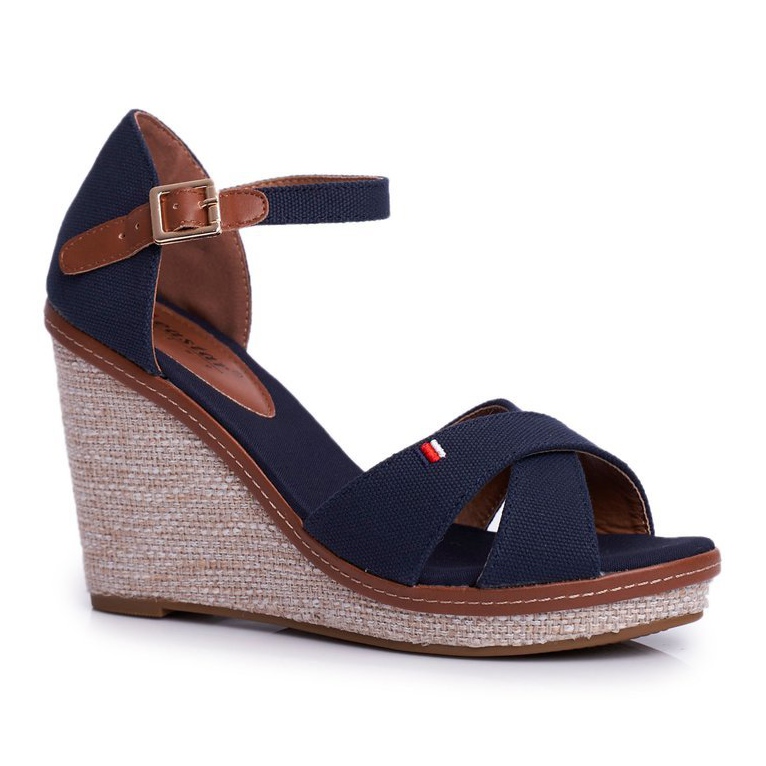 SEA Sandalias De Mujer Con Cuña Azul LaMane azul marino