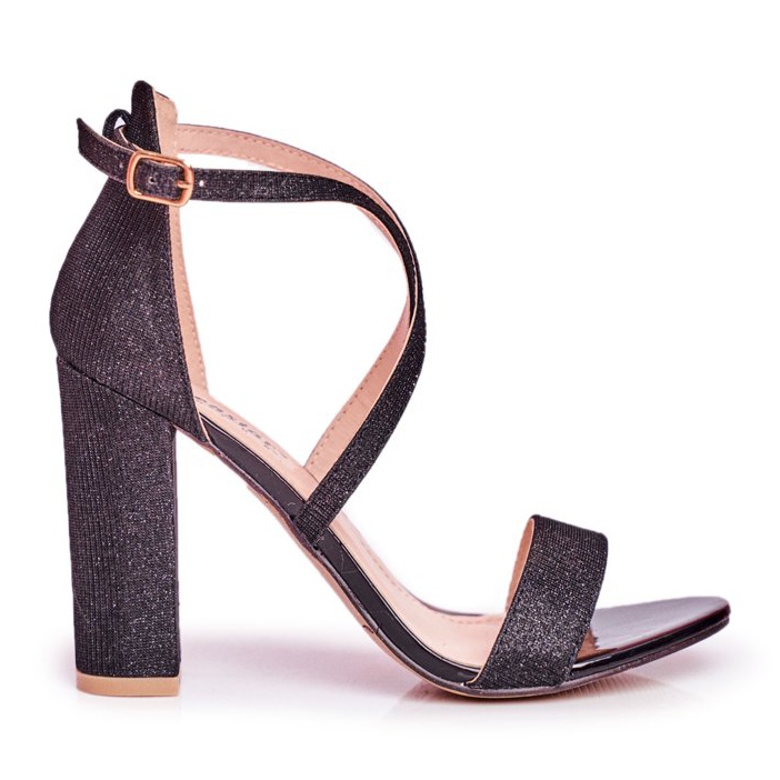 PS1 De Mujer Sandalias Con Tacón Brillante Negro Vivi