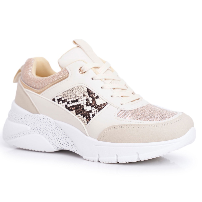 SEA Zapatillas Deportivas Mujer Glitter Beige Paloma