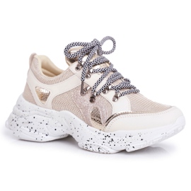 SEA Zapatillas Deportivas Mujer Glitter Beige Vegas