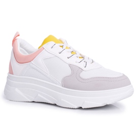 BUGO Zapatos Deportivos Mujer Fresno Rosa y Blanco
