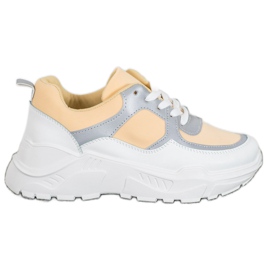 SHELOVET Zapatillas clásicas amarillas blanco amarillo