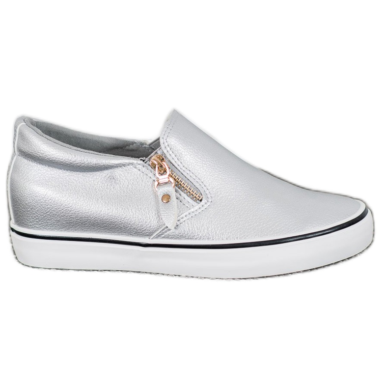 SHELOVET Slipons grises con cremallera