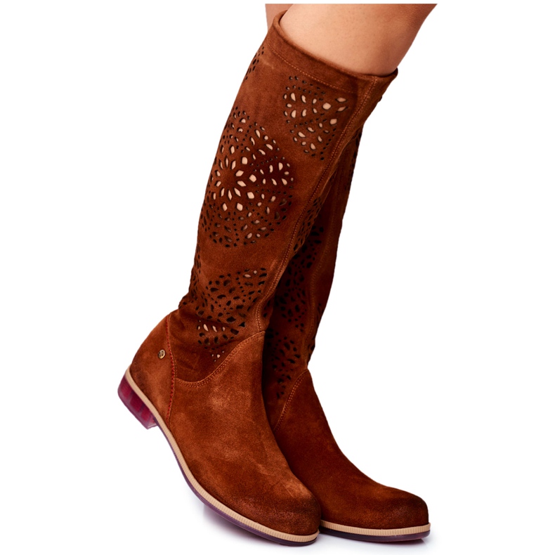 Botas altas de mujer Maciejka Cuero Calado Camel 04525-29 marrón Botas altas de mujer Maciejka Cuero Calado Camel 04525-29 marrón