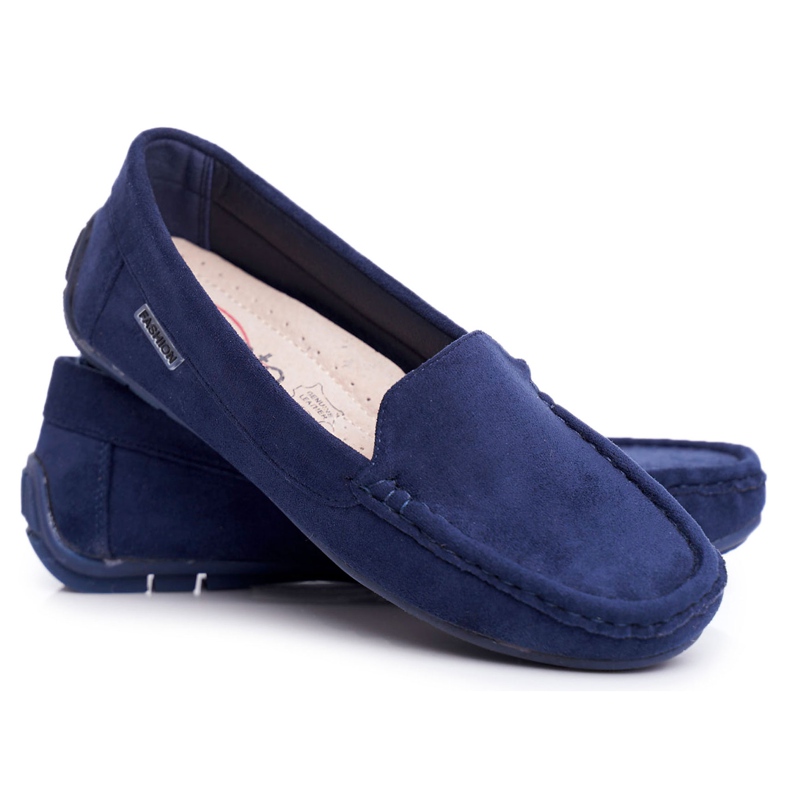 Mocasines Mujer Ante Azul Marino Morreno
