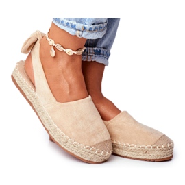 FRJ Alpargatas Mujer Ante Contorno Beige