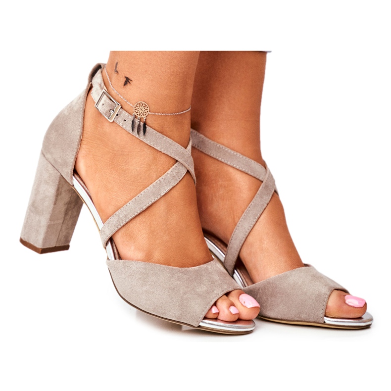 Sandalias de Mujer en Tacón Alto Sergio Leone Gris SK865