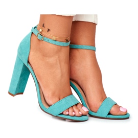 ADY Sandalias De Mujer Con Tacón Ante Verde Anastasie ADY Sandalias De Mujer Con Tacón Ante Verde Anastasie