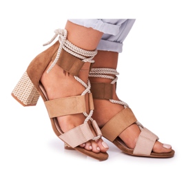 Bellucci Sandalias De Mujer Con Tacón Ante Beckie Beige