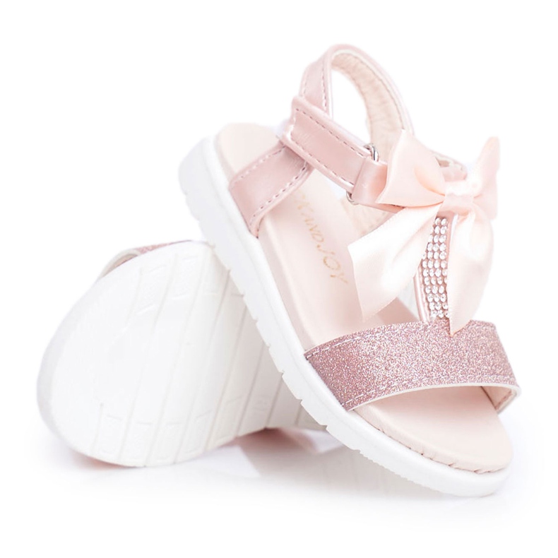 FRROCK Sandalias Infantiles Con Velcro Para Niña Champagne Bella rosado amarillo