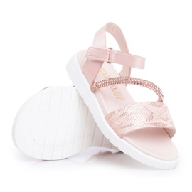 FRROCK Sandalias Infantiles Con Velcro Para Niña Rosa Lilo rosado