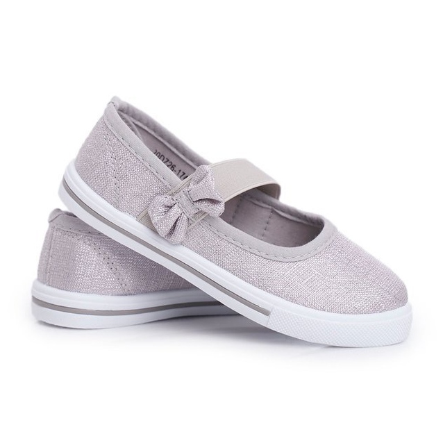EVE Zapatillas Infantiles Bailarinas Plata Bianka gris