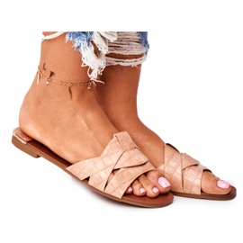 Pantuflas Mujer Piel Serpiente Pink Chance rosado
