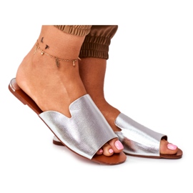 HAN Pantuflas Mujer Planas Plata Mimios gris