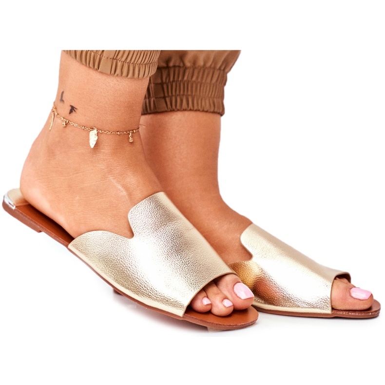 HAN Pantuflas Mimios Doradas Planas para Mujer dorado HAN Pantuflas Mimios Doradas Planas para Mujer dorado