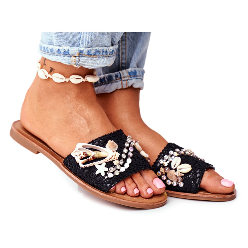 FS1 Zapatillas Mujer Negra Con Conchas España negro FS1 Zapatillas Mujer Negra Con Conchas España negro