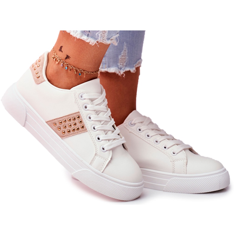 ADY Bandas de calzado deportivo blanco y beige para mujer