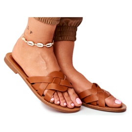 FRJ Pantuflas de Mujer Elegantes Camel Mariah marrón